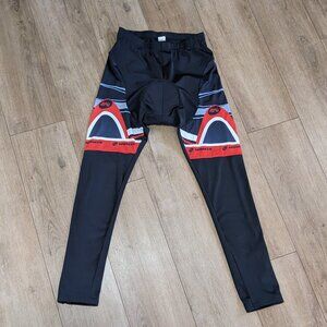 Sponeed Men's Sz L Large Compression Cycling Padded Bottom Pants Black Red